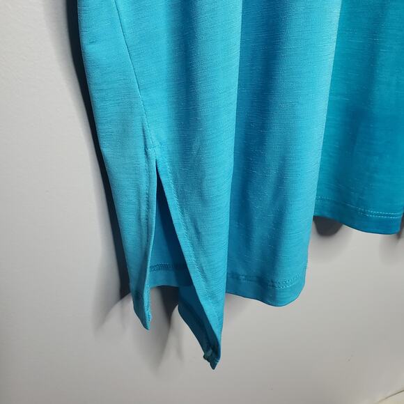 Clara Sun Woo Women's Size Large Light Dark Blue Ombre Half Sleeve Top Flowy - Picture 8 of 12